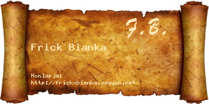 Frick Bianka névjegykártya